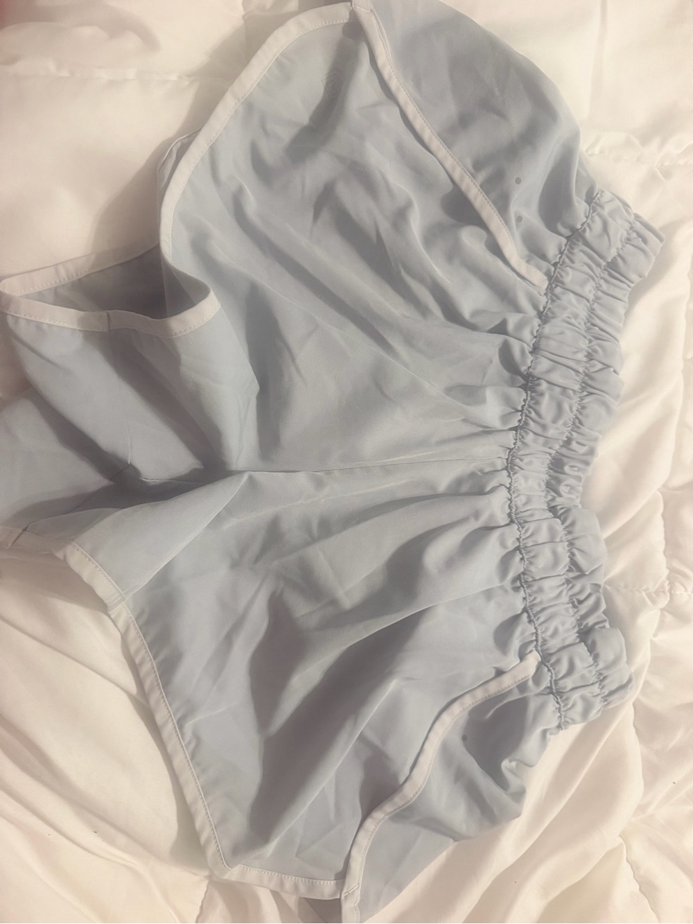 ZELOS Pale Blue Women's Athletic Shorts with Elastic Waistband